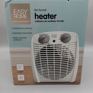 Easy home 3 temperature fan- forced heater white in box